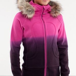 Special Edition Lululemon Scuba Hoodie Dip Dye Detachable Faux Fur